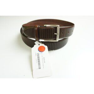 W. Kleinberg Made in America Italian Herringbone Brown 1 3/8” Belt Sz 42 NEW